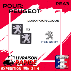 Logo Peugeot 16 mm Stickers Clefs Clé Emblème Autocollant en Aluminium x2 pcs