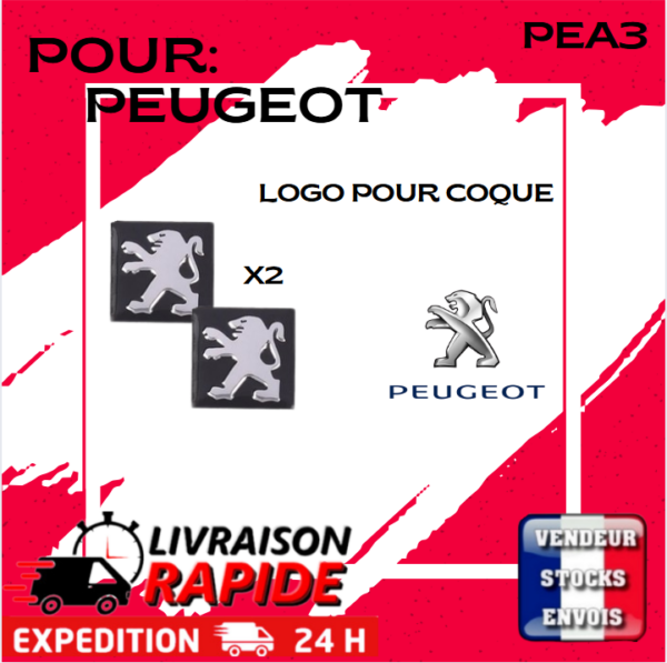 Logo Peugeot 16 mm Stickers Clefs Clé Emblème Autocollant en Aluminium x2 pcs