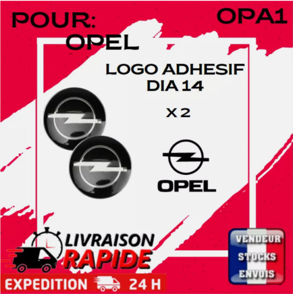 2 Logo Stickers Clé Clefs OPEL 14 mm Emblème Autocollant Voiture